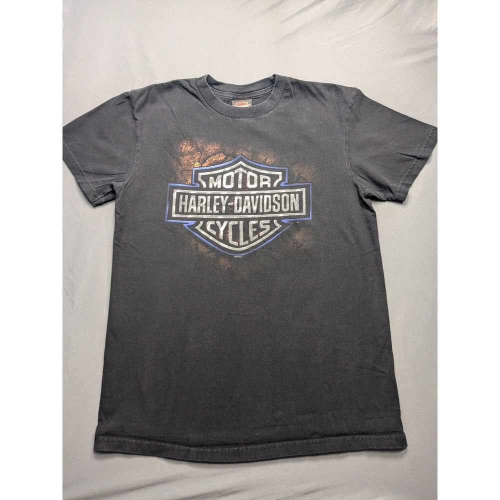 Harley Davidson Baltimore MD Graphic T-Shirt Mens Medium Black Double Sided 2009